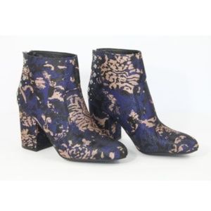 Guess Boots Metallic Booties Block Heel New